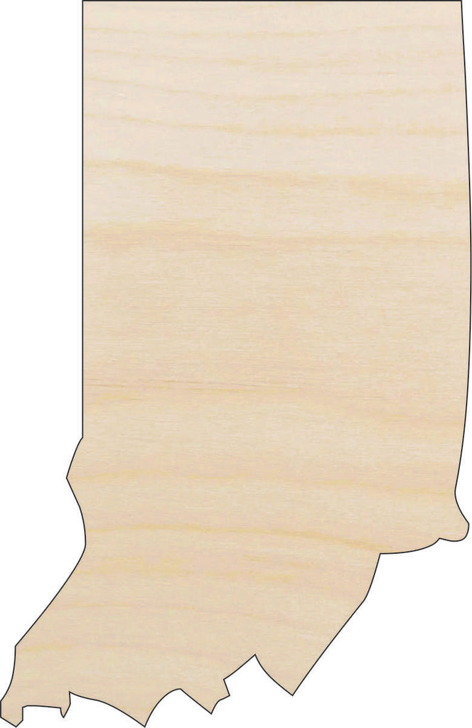 State Indiana US State - Laser Cut Out Unfinished Wood Craft Shape STAT62