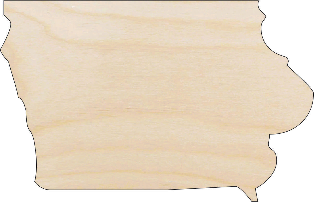 State Iowa - Laser Cut Out Unfinished Wood Craft Shape STAT63 State Iowa - Laser Cut Out Unfinished Wood Craft Shape STAT63
