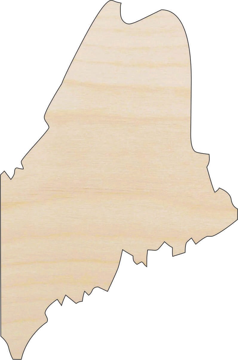 Maine Wood Craft Shape - Laser Cut Baltic Birch Unfinished DIY Wood Art Supplies STAT67 - The Wood Shape Store