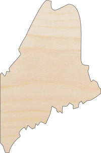 Maine Wood Craft Shape - Laser Cut Baltic Birch Unfinished DIY Wood Art Supplies STAT67 - The Wood Shape Store