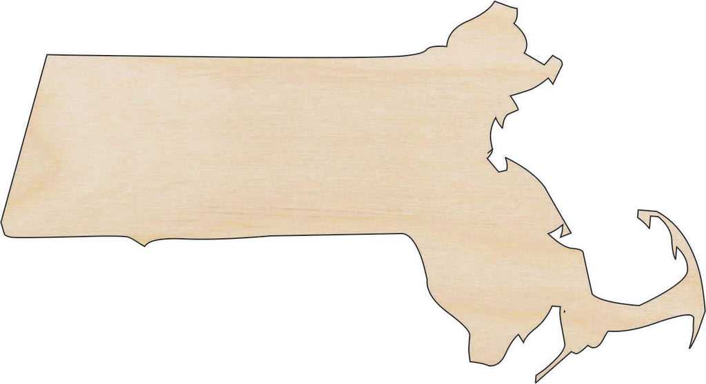 State Massachusetts - Laser Cut Out Unfinished Wood Craft Shape STAT69