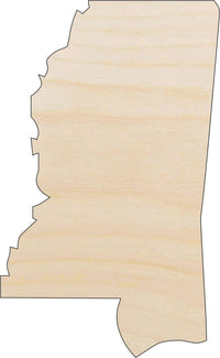 Mississippi Wood Craft Shape - Laser Cut Baltic Birch Unfinished DIY Wood Art Supplies STAT72 - The Wood Shape Store