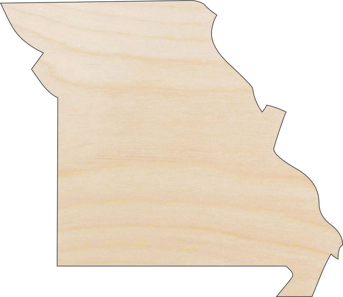Missouri Wood Craft Shape - Laser Cut Baltic Birch Unfinished DIY Wood Art Supplies STAT73 - The Wood Shape Store