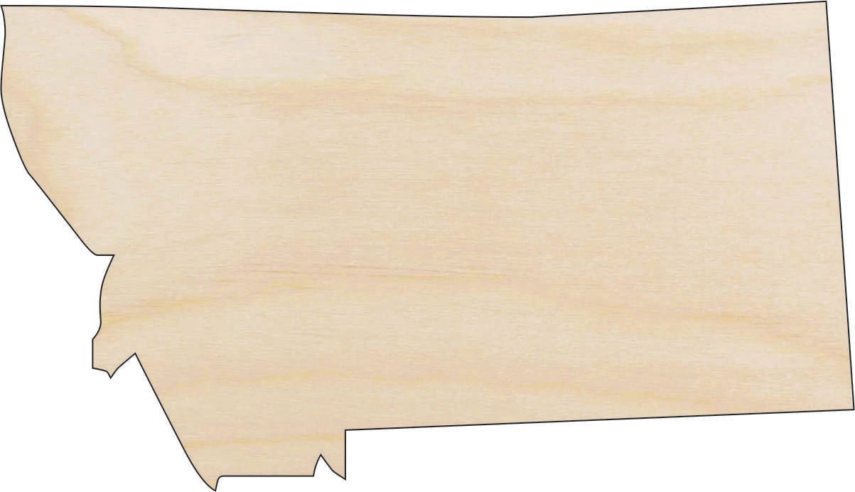 Montana Wood Craft Shape - Laser Cut Baltic Birch Unfinished DIY Wood Art Supplies STAT74 - The Wood Shape Store