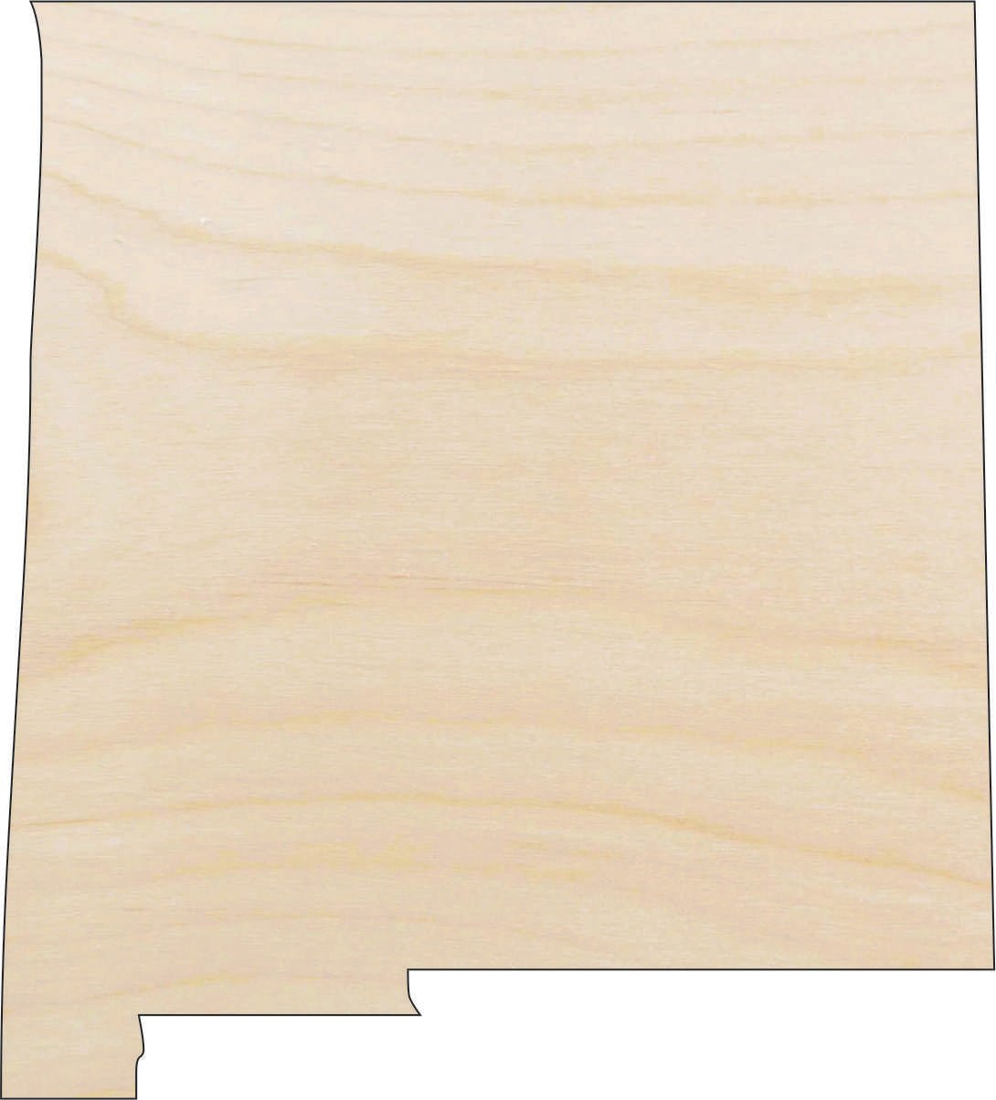 New Mexico Wood Craft Shape - Laser Cut Baltic Birch Unfinished DIY Wood Art Supplies STAT79 - The Wood Shape Store