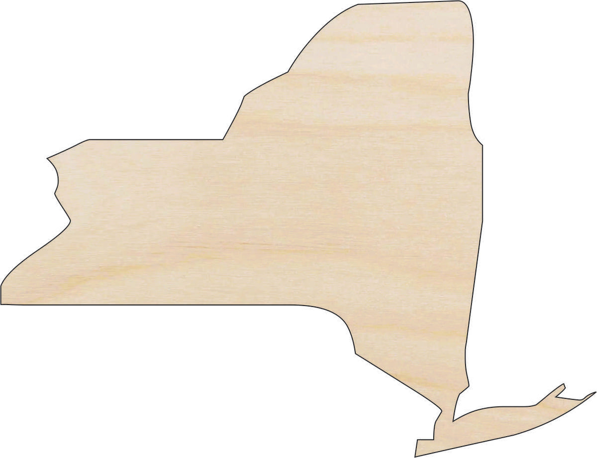 State New York - Laser Cut Out Unfinished Wood Craft Shape STAT80 State New York - Laser Cut Out Unfinished Wood Craft Shape STAT80
