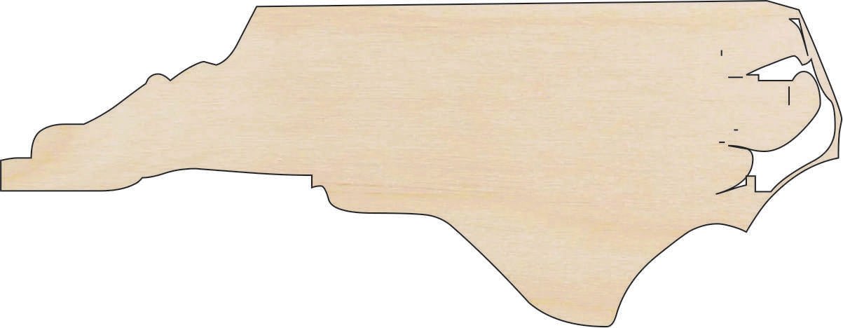 North Carolina Wood Craft Shape – Laser Cut Baltic Birch Unfinished DIY Art Supplies STAT81 - The Wood Shape Store