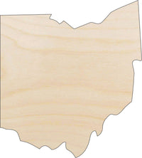 Ohio Wood Craft Shape - Laser Cut Baltic Birch Unfinished DIY Wood Art Supplies STAT83 - The Wood Shape Store