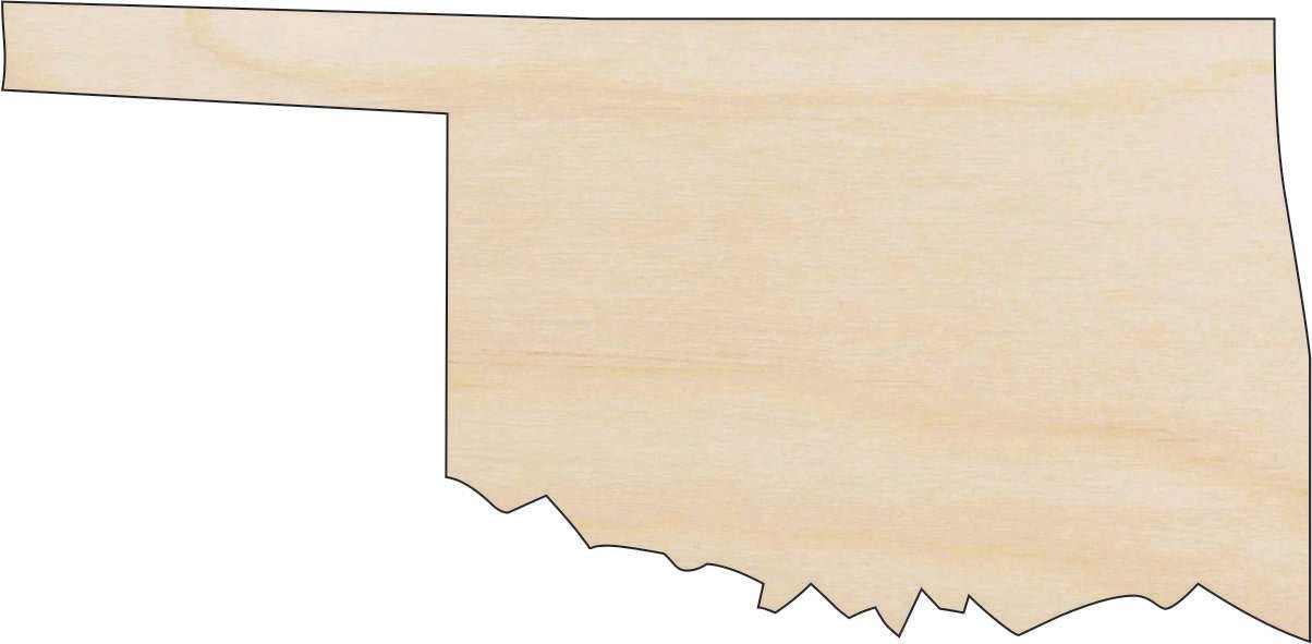 Oklahoma Wood Craft Shape - Laser Cut Baltic Birch Unfinished DIY Wood Art Supplies STAT84 - The Wood Shape Store