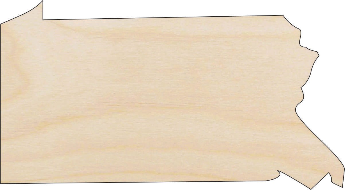 Pennsylvania Wood Craft Shape - Laser Cut Baltic Birch Unfinished DIY Wood Art Supplies STAT86 - The Wood Shape Store