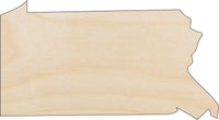 Pennsylvania Wood Craft Shape - Laser Cut Baltic Birch Unfinished DIY Wood Art Supplies STAT86 - The Wood Shape Store