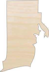 Rhode Island Wood Craft Shape - Laser Cut Baltic Birch Unfinished DIY Wood Art Supplies STAT87 - The Wood Shape Store