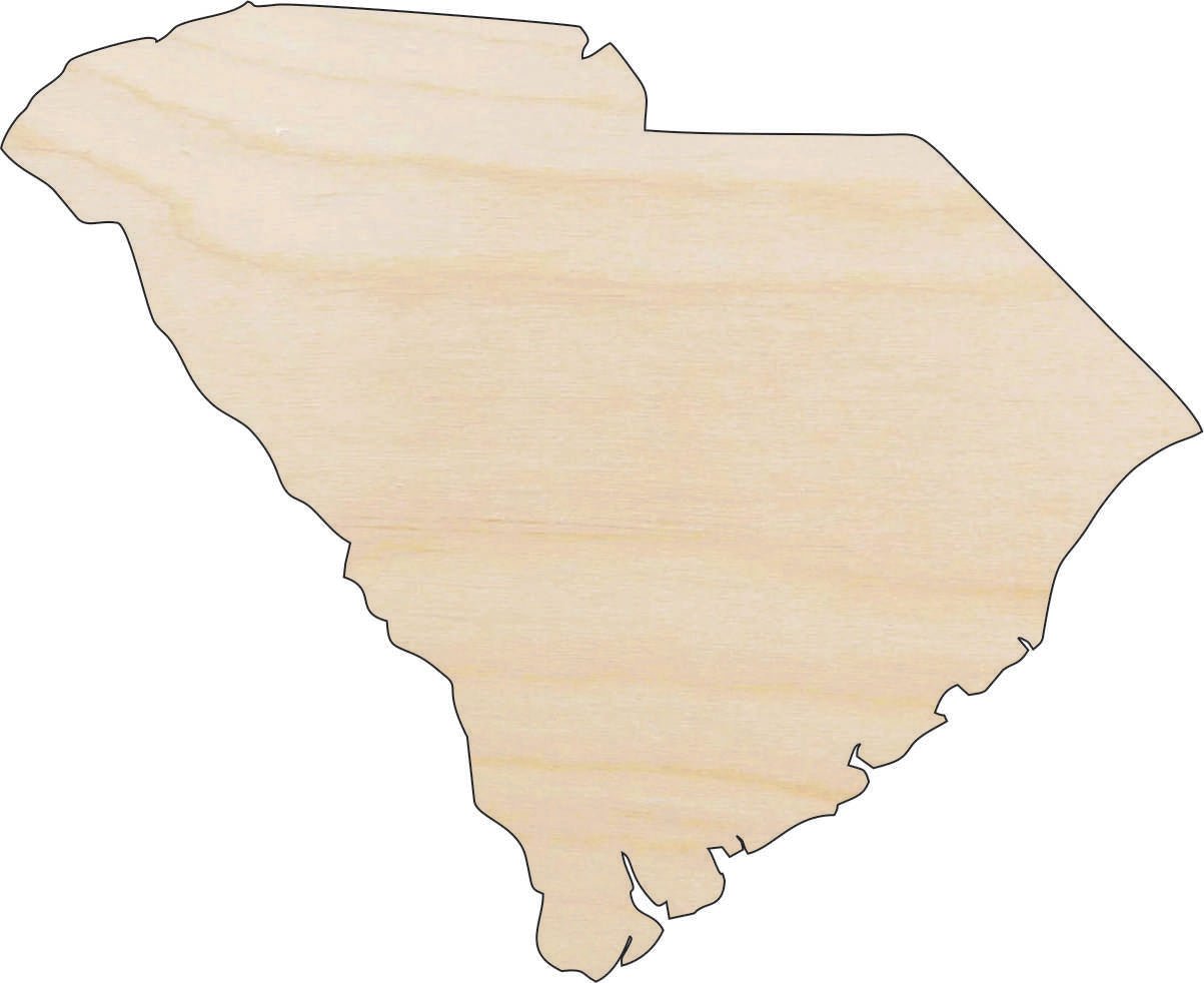 South Carolina Wood Craft Shape - Laser Cut Baltic Birch Unfinished Art Supplies STAT88 - The Wood Shape Store