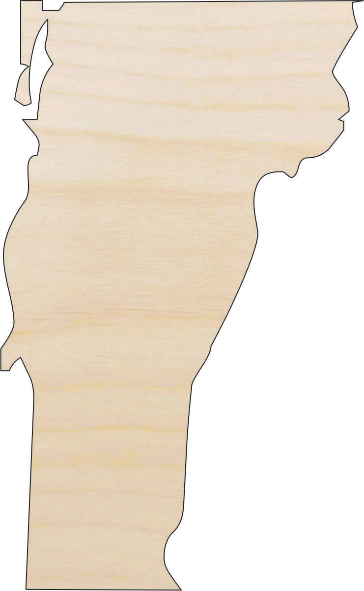 State Vermont - Laser Cut Out Unfinished Wood Craft Shape STAT93 State Vermont - Laser Cut Out Unfinished Wood Craft Shape STAT93