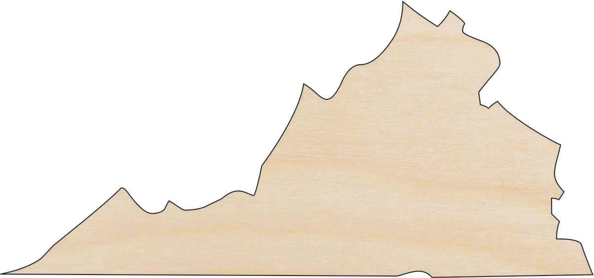 Virginia Wood Craft Shape - Laser Cut Baltic Birch Unfinished DIY Wood Art Supplies STAT94 - The Wood Shape Store