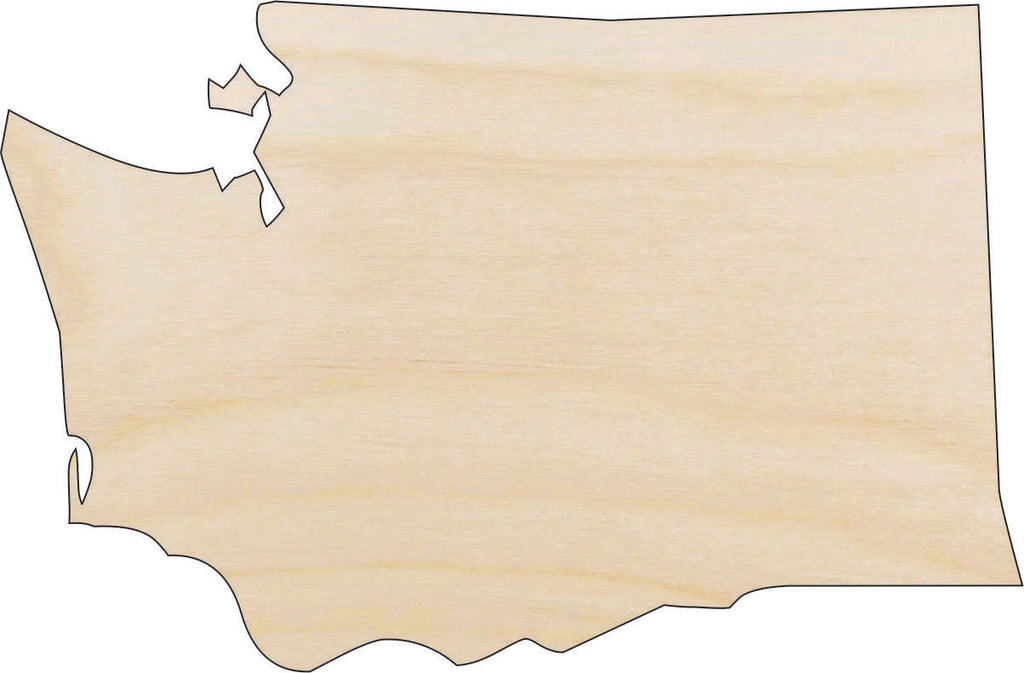 State Washington - Laser Cut Out Unfinished Wood Craft Shape STAT95