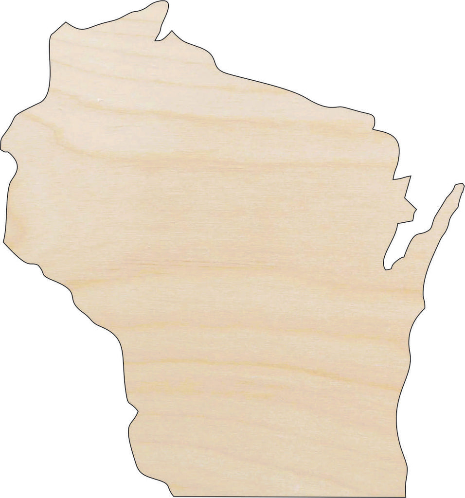 State Wisconsin - Laser Cut Out Unfinished Wood Craft Shape STAT97