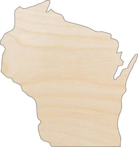 Wisconsin Wood Craft Shape - Laser Cut Baltic Birch Unfinished DIY Wood Art Supplies STAT97 - The Wood Shape Store