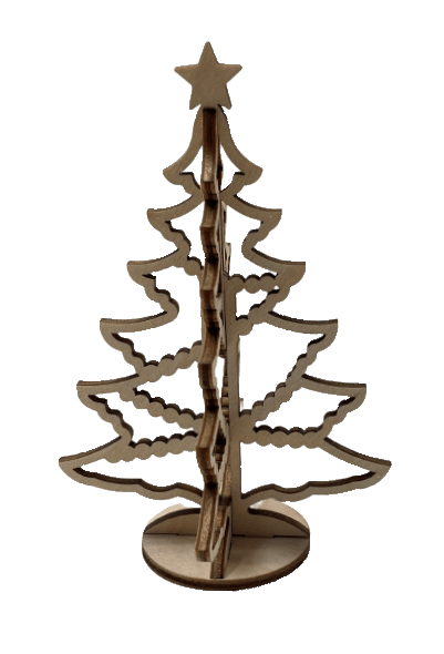 3D Christmas Tree Stand 3 Pieces Laser Cut Out Unfinished STND10 - The Wood Shape Store