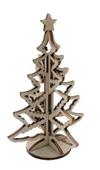 3D Christmas Tree Stand 3 Pieces Laser Cut Out Unfinished STND10 3D Christmas Tree Stand 3 Pieces Laser Cut Out Unfinished STND10