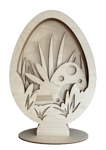 Bunny 3D Laser Cut – Baltic Birch Wood Craft Supplies | DIY Wood Kit STND17 - The Wood Shape Store
