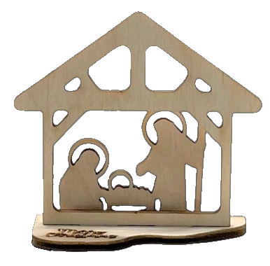 Nativity 3D Layered Stand  3 Pieces Laser Cut Out Unfinished Wood STND19