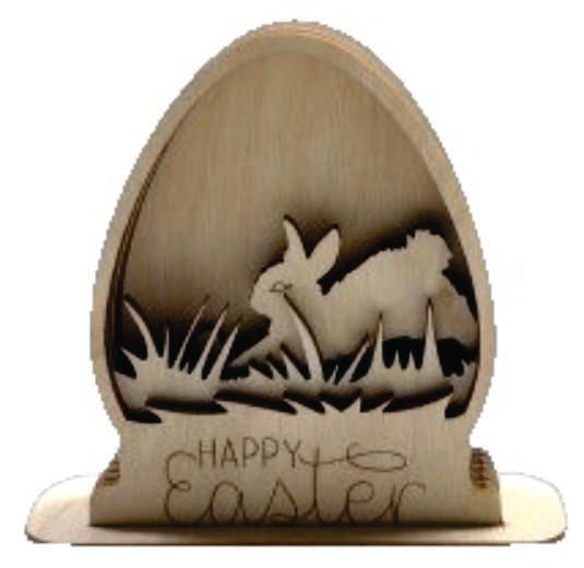 Happy Easter Bunny 3D Layered Stand  6 Pieces Laser Cut Out Unfinished Wood STND1