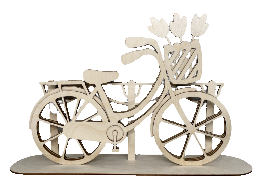 3D Layered Stand Bicycle  5 Pieces Laser Cut Out Unfinished Wood STND22