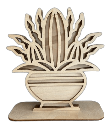 Succulent 3D Laser Cut – Baltic Birch Wood Craft Supplies | DIY Wood Kit STND25 - The Wood Shape Store