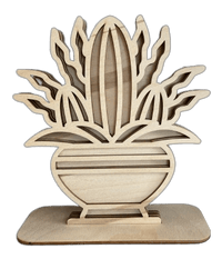 Succulent 3D Laser Cut – Baltic Birch Wood Craft Supplies | DIY Wood Kit STND25 - The Wood Shape Store