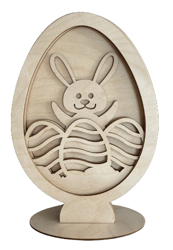 Bunny 3D Laser Cut – Baltic Birch Wood Craft Supplies | DIY Wood Kit STND28 - The Wood Shape Store