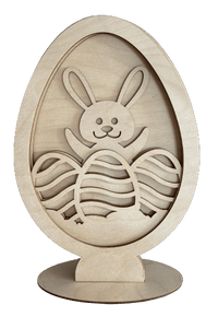 Bunny 3D Laser Cut – Baltic Birch Wood Craft Supplies | DIY Wood Kit STND28 - The Wood Shape Store