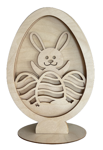 Easter Egg Bunny 3D Layered Stand 6 Pieces Laser Cut Out Unfinished Wood STND28 Easter Egg Bunny 3D Layered Stand 6 Pieces Laser Cut Out Unfinished Wood STND28