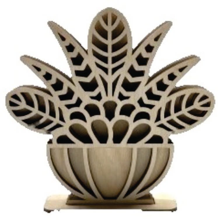 Succulent 3D Laser Cut – Baltic Birch Wood Craft Supplies | DIY Wood Kit STND5 - The Wood Shape Store