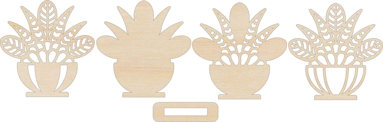Succulent 3D Laser Cut – Baltic Birch Wood Craft Supplies | DIY Wood Kit STND5 - The Wood Shape Store