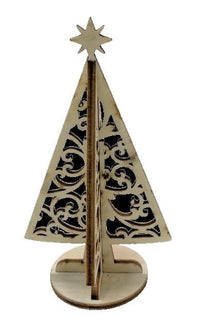 3D Christmas Tree Stand 3 Pieces Laser Cut Out Unfinished STND9 - The Wood Shape Store