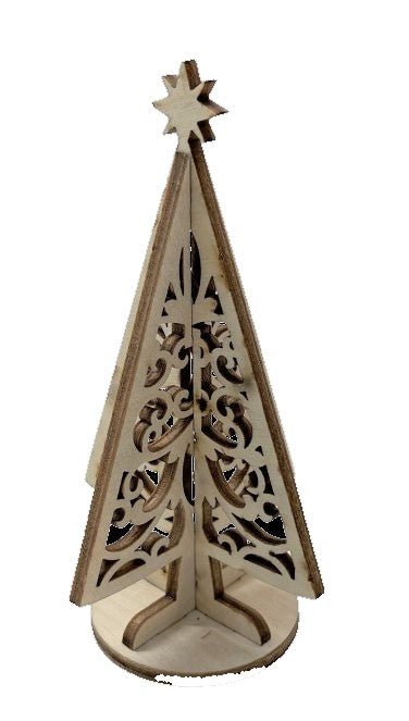 3D Christmas Tree Stand 3 Pieces Laser Cut Out Unfinished STND9 - The Wood Shape Store