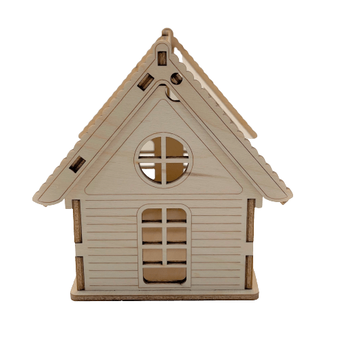 Cabin 3D Laser Cut – Baltic Birch Wood Craft Supplies | DIY Wood Kit - The Wood Shape Store