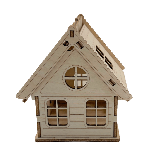 Cabin 3D Laser Cut – Baltic Birch Wood Craft Supplies | DIY Wood Kit - The Wood Shape Store