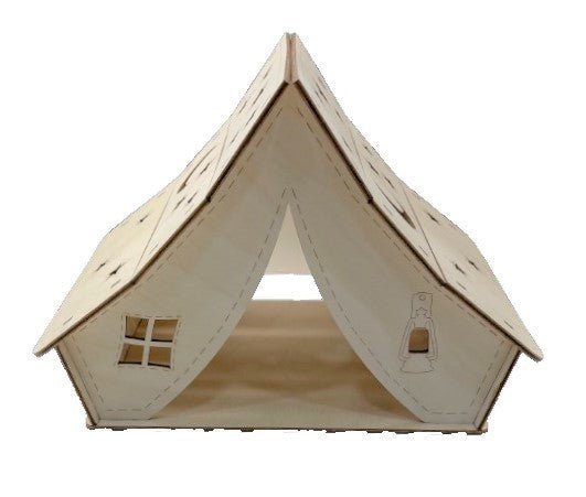 Tent 3D Laser Cut – Baltic Birch Wood Craft Supplies | DIY Wood Kit - The Wood Shape Store
