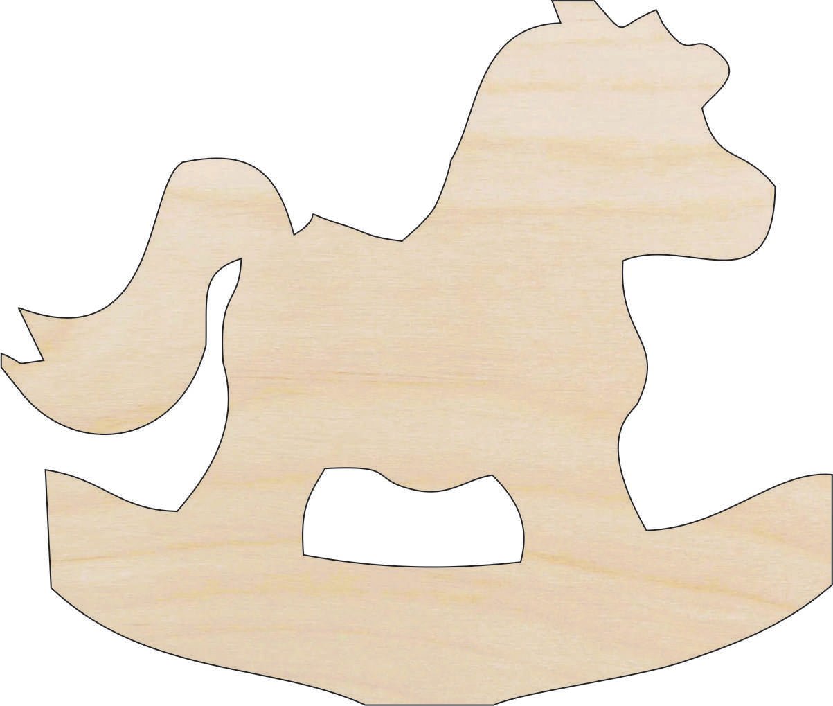 Rocking Horse Wood Craft Shape - Laser Cut Baltic Birch Unfinished DIY Wood Art Supplies 2 - The Wood Shape Store