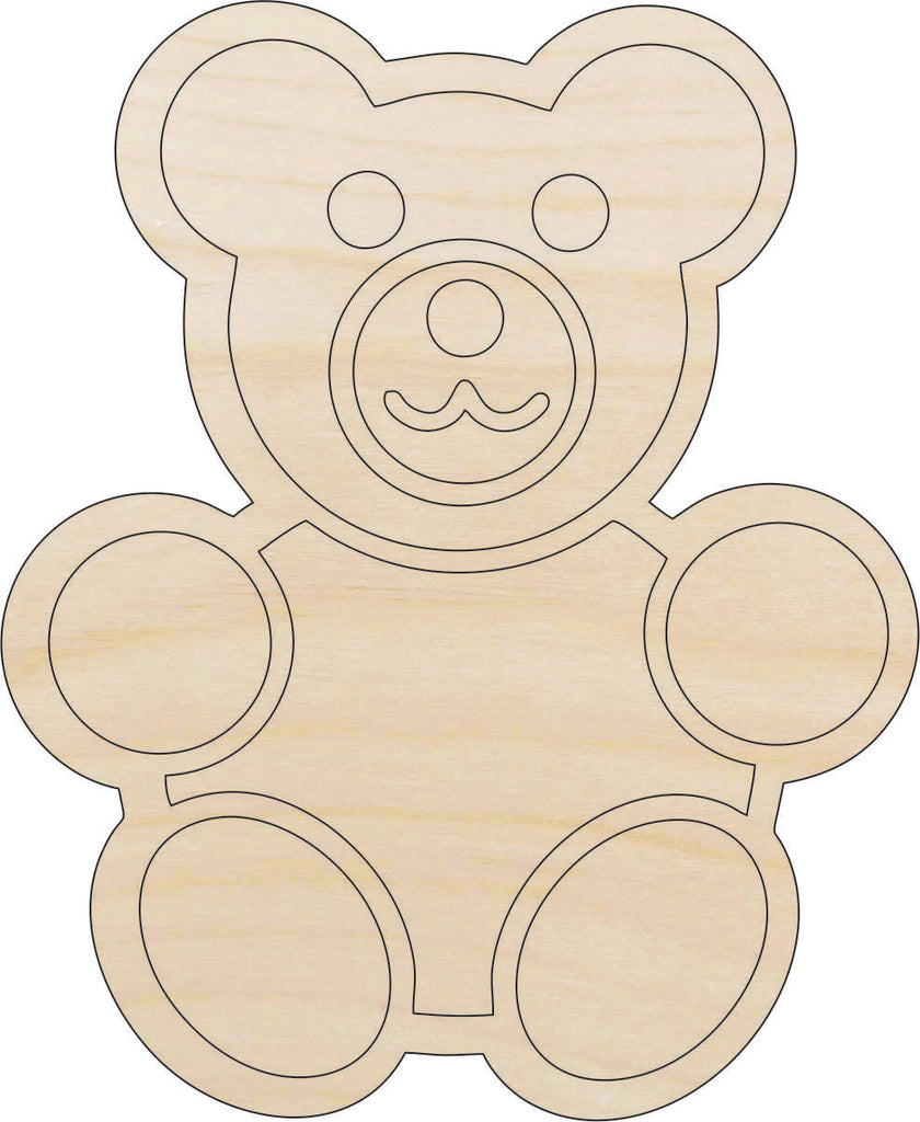 Toy Teddy Bear - Laser Cut Out Unfinished Wood Craft Shape TOY32