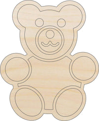 Teddy Bear Wood Craft Shape – Laser Cut Baltic Birch Unfinished DIY Wood Art Supplies 32 - The Wood Shape Store