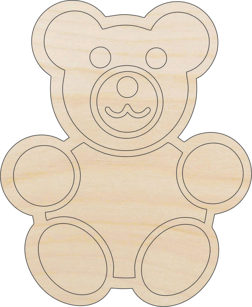 Toy Teddy Bear - Laser Cut Out Unfinished Wood Craft Shape TOY32 – The ...