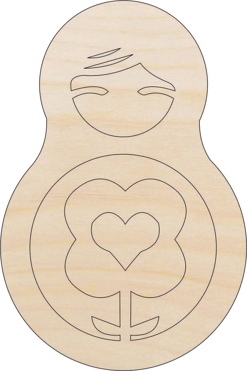 Matryoshka Doll Wood Craft Shape - Laser Cut Baltic Birch Unfinished DIY Wood Art Supplies 33 - The Wood Shape Store
