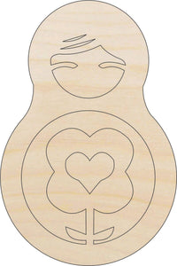 Matryoshka Doll Wood Craft Shape - Laser Cut Baltic Birch Unfinished DIY Wood Art Supplies 33 - The Wood Shape Store