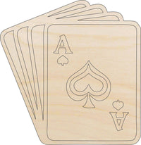Playing Cards Wood Craft Shape - Laser Cut Baltic Birch Unfinished DIY Wood Art Supplies TOY3 - The Wood Shape Store