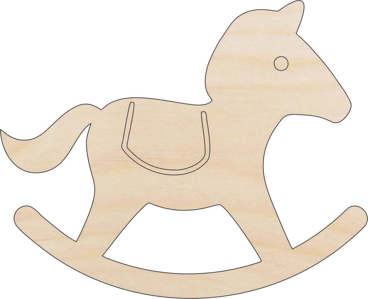 Toy Rocking Horse - Laser Cut Out Unfinished Wood Craft Shape TOY40 Toy Rocking Horse - Laser Cut Out Unfinished Wood Craft Shape TOY40