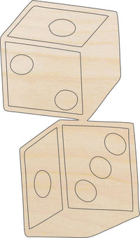 Dice Wood Craft Shape - Laser Cut Baltic Birch Unfinished DIY Wood Art Supplies 4 - The Wood Shape Store