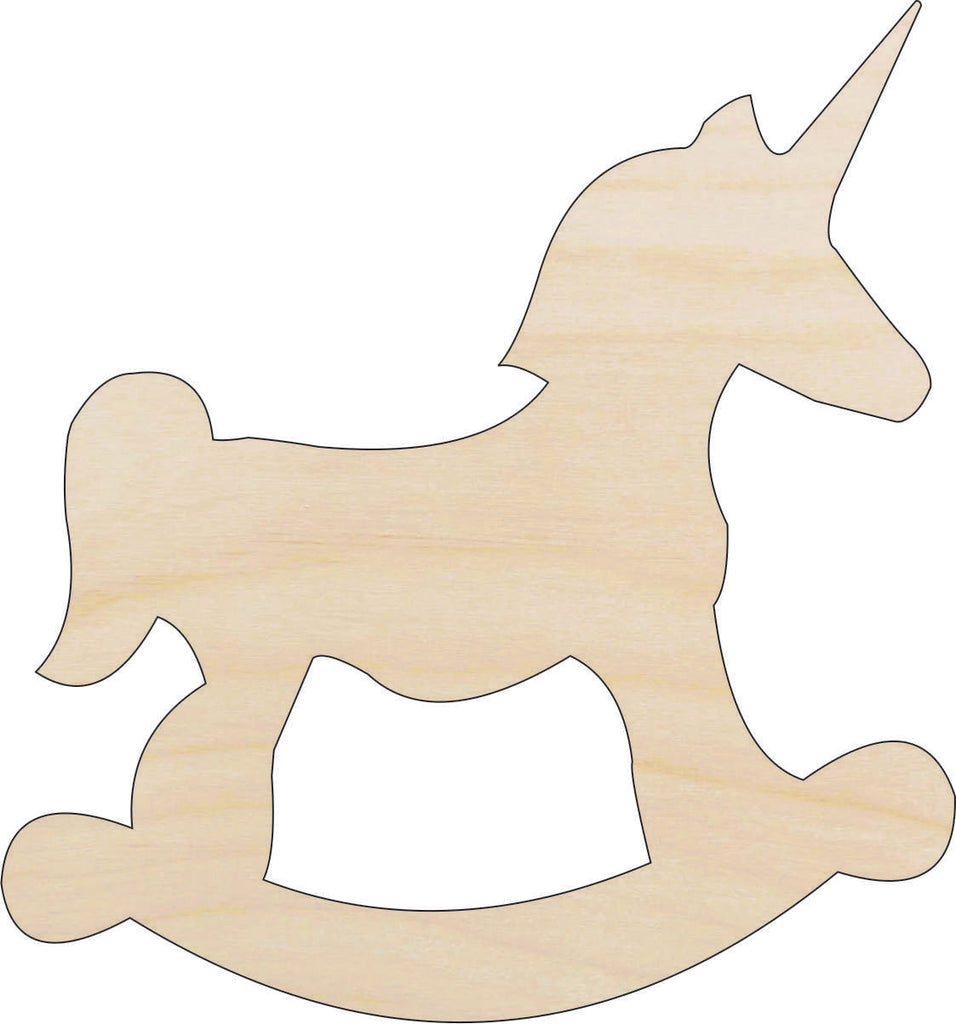 Toy Rocking Unicorn - Laser Cut Out Unfinished Wood Craft Shape TOY6